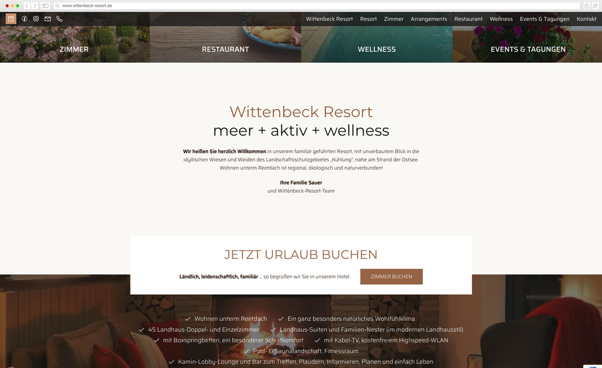 Wittenbeck Resort Webseite