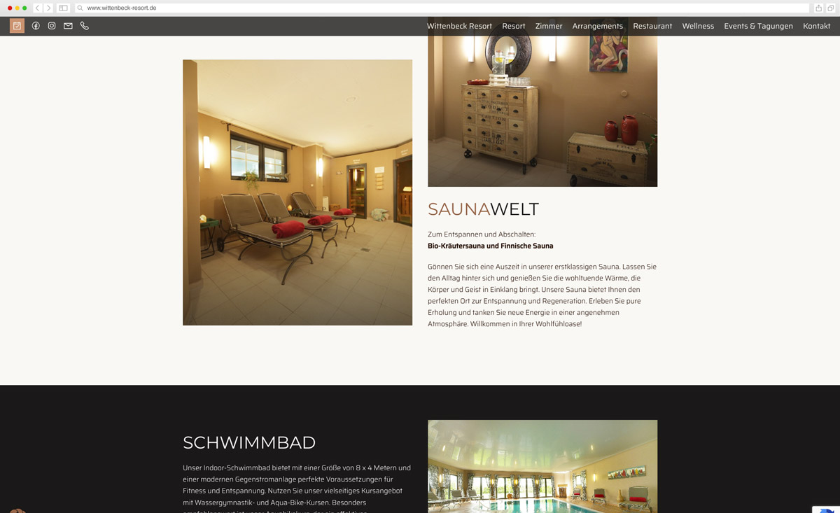 Wittenbeck Resort Webseite