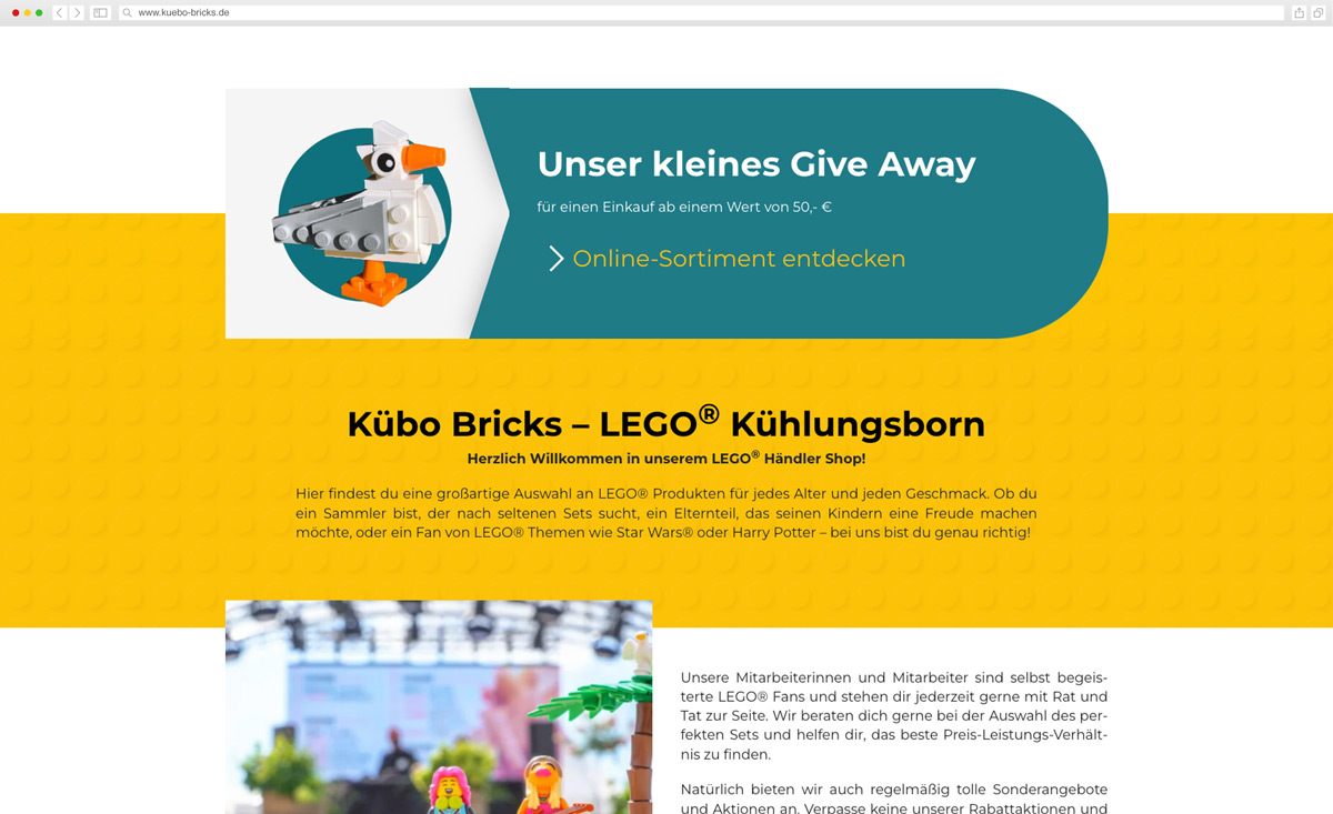 Kübo Bricks Webseite